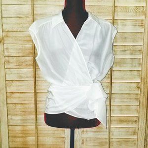 White Silk Wrap Shell/Camisole